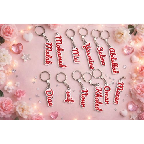 product_image_name-Generic-مجموعة من ميداليات مفاتيح بأسماء مختلفة مكتوبة بخط كيرلي أنيق- منتج طابعة ثلاثية الأبعاد-1