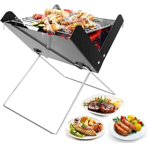 Multi-Functional Grill - Take Your Outdoor Cooking to the Next Level with This Charcoal Barbecue That Doubles as a Fire Pit, Perfect for Camping and Family Outings!