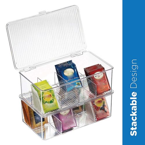 Stackable Acrylic Drawer Organizer Coffee Pod Holder Tea Bag Storage  Organizer,Clear Stackable Storage Bins,Clear