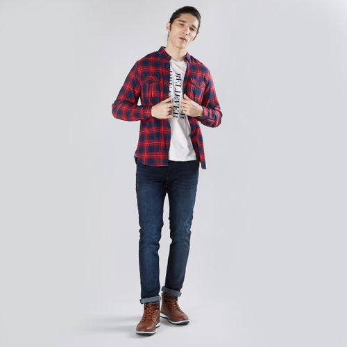 Max Full Length Plain Skinny Jeans with Pockets - DARK BLUE