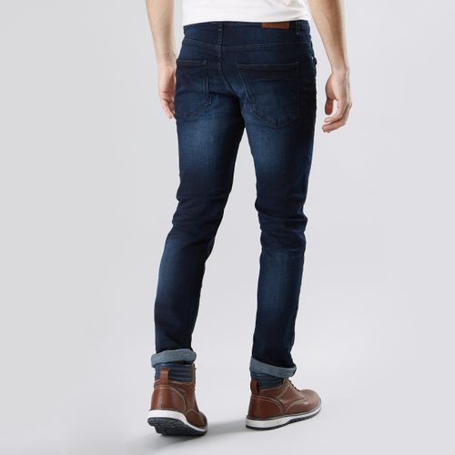 Max Full Length Plain Skinny Jeans with Pockets - DARK BLUE