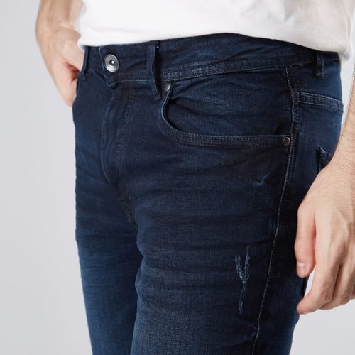 Max Full Length Plain Skinny Jeans with Pockets - DARK BLUE