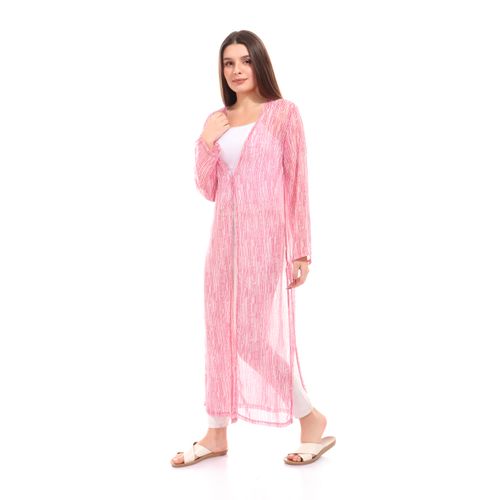 pink chiffon cardigan