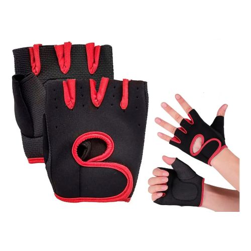 Generic Half Finger Gloves For GYM Exercise, Weightlifting And Cycling,  Black/Red @ Best Price Online