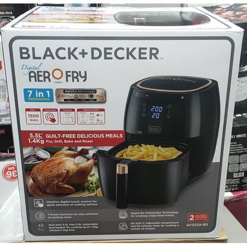 Black+Decker - 4 litre Air Fryer Range AerOfry - Black