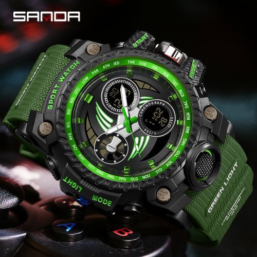 Sanda Men Sports Watches Fashion Waterproof LED Digital Watch 3155