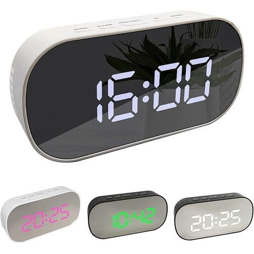 product_image_name-Generic-ساعة منبه رقمية عاكسة بشاشة LED، مصابيح مضيئة، مكتب وترابيزة وديكور منزل،عرض الوقت بيضاوية-1