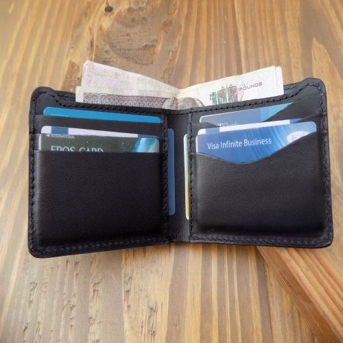 plain black leather wallet