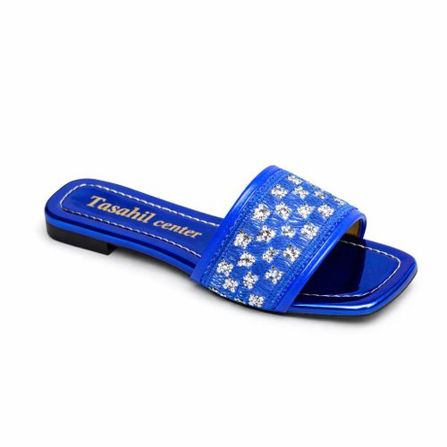 product_image_name-Tasahil center-سليبر حريمى فلات جلد فى قماش-3