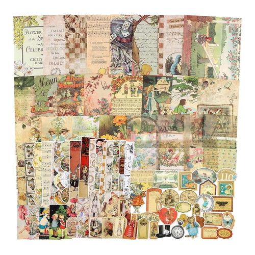 100 Pcs Vintage Scrapbook Supplies Pack for Junk Journal Art Trash