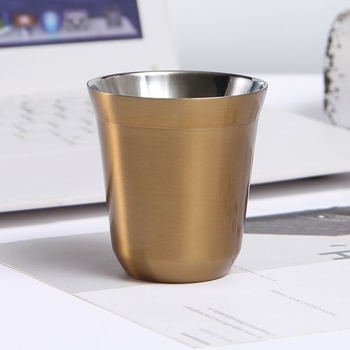 Stainless Steel Double Wall Nespresso Coffee Cup Heat Insulation