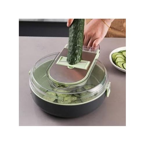 Generic 9-in-1 Multifunctional Vegetable Chopper & Kitchen Slicer Set with Drain Basin, Dicer, Grat... - image 4