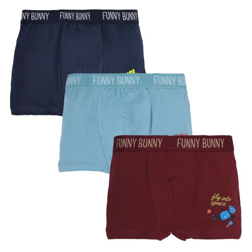 Funny Bunny Pack Of 3 Cotton Lycra Boxer Underwear For Boys @ Best Price  Online