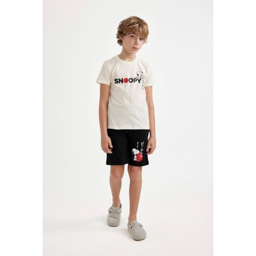 product_image_name-Defacto-Boy Regular Fit Short Sleeve Knitted Pyjamas - Off White-1