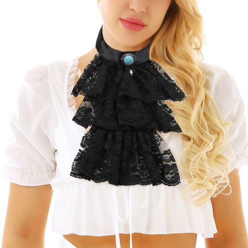 Victorian-collar lace dress