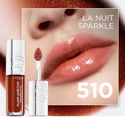 product_image_name-L'Oreal Paris-لوريال باريس بلَمب أمبيشن – زيت شفاه بريق الليل 510-1