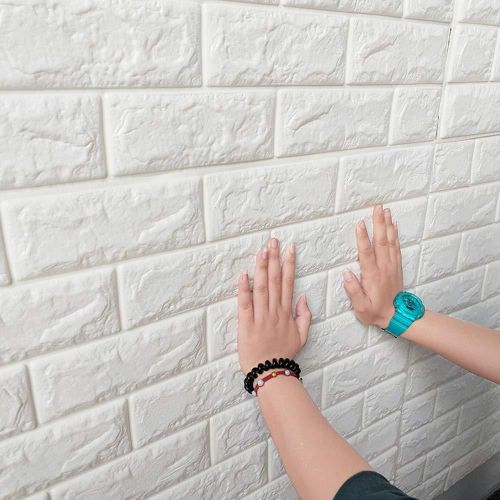 product_image_name-Generic-ديكورات المنزل PVC تجديد غرفة الديكور، ورق حائط بنمط الطوب العتيق، ملصقات حائط من الفوم، ذاتية اللصق ثلاثية الأبعاد بحجم 70 سم × 1 م-1