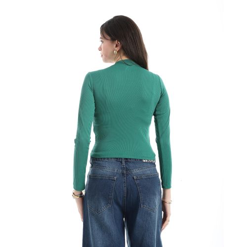 product_image_name-Andora-Green Long Sleeve Ribbed Top-3