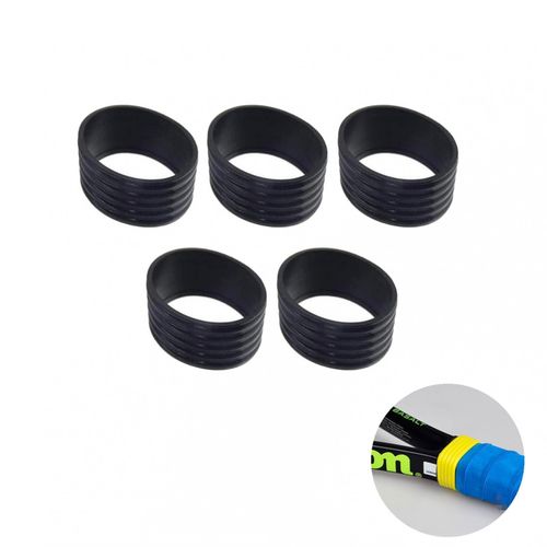 Generic 5pc Sports Tennis Grip Bands Silicone Handle Fix Ring Grip