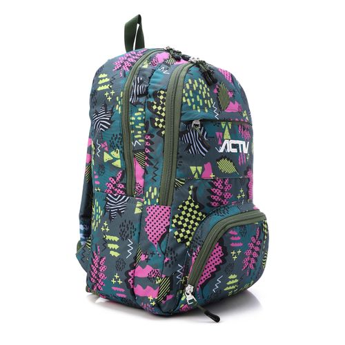 Activ Patterned Zipper School Backpack - Green - image 2