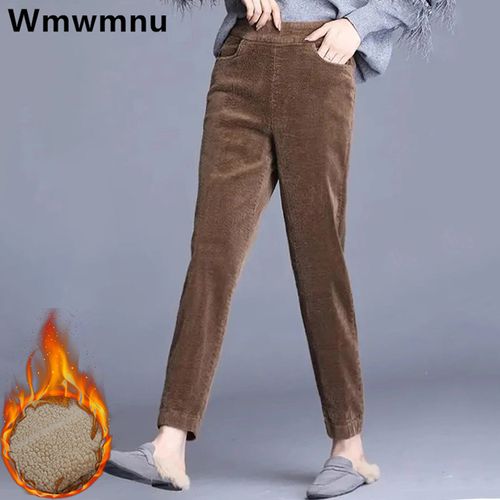 WEYUE Women Pants Women Ladies High Waist Fleece Lined Jeans Winter Solid  Color Keep Warm Casual Wild Slim Stretch Pants Trousers with Pockets (Color  : OneColor, Size : XS) price in Saudi