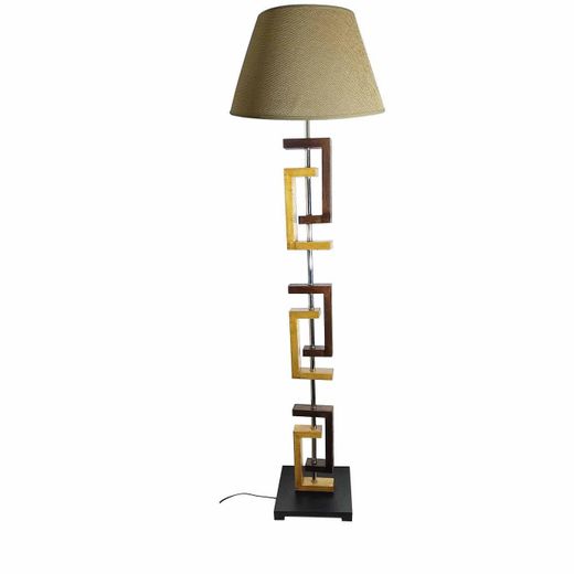 stand for lamps, Triple overlapping wood biege, 150 cm high, linen, from MoskyShop