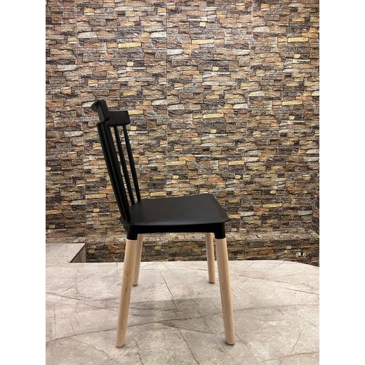 Generic Set Of 4 Dining Chairs for Home and Living Room - Black Beech Wood - image 2