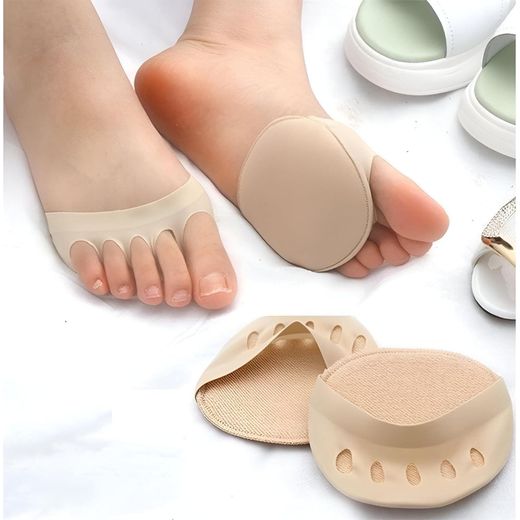 Generic Cotton Forefoot Pads for Women & Men, Beige, Unisex-Adults, Foot Pad, Shoe Insert, Reusable, 2 Pairs