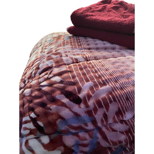 Generic Double-sided king-size bed quilt - 3-piece set - quilt + 2 pillowcases, size 50 * 70 cm (velvet side and fur side), suitable for gifts and bridal trousseaus - image 2
