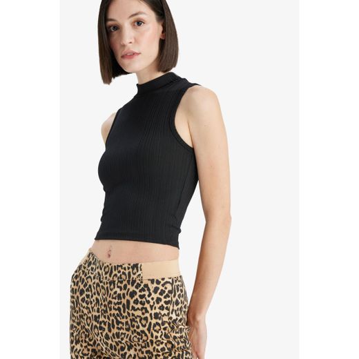 Defacto Woman Mock Neck Slim Fit Athlete - Black - image 2