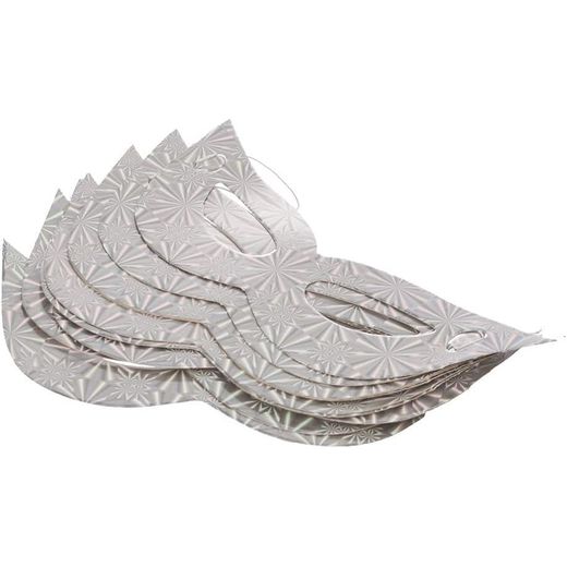 Generic Paper Eye Mask With Cat Eye Design For Party And Birthday Set Of 10 Pieces - Silver