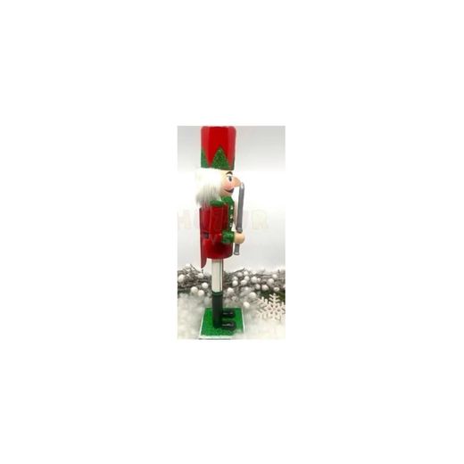 Generic Ornaments Large Wooden Royal Soldier Nutcracker Ornament - Tabletop Christmas Decorations - image 2