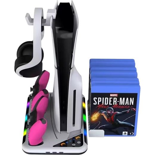 Dobe Multifunctional Cooling and Charging Stand 6 in 1 RGP - PS5 + CDs Storage