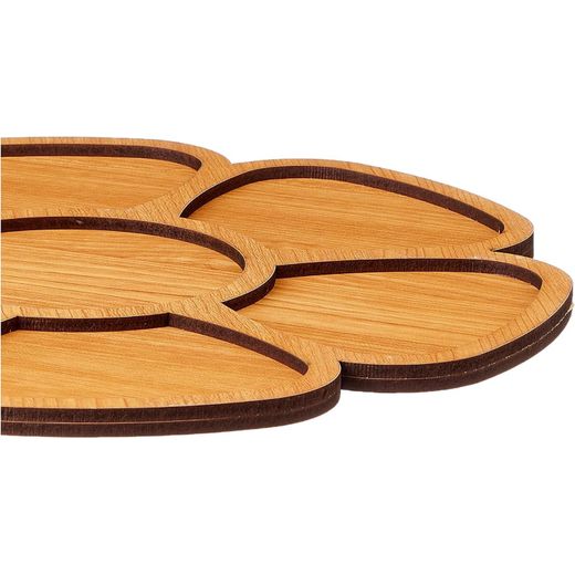 Generic Wooden snack plate - brown - image 3