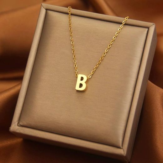 18K Yellow Gold Plated Stainless Steel Necklace - New Shiny B Chain