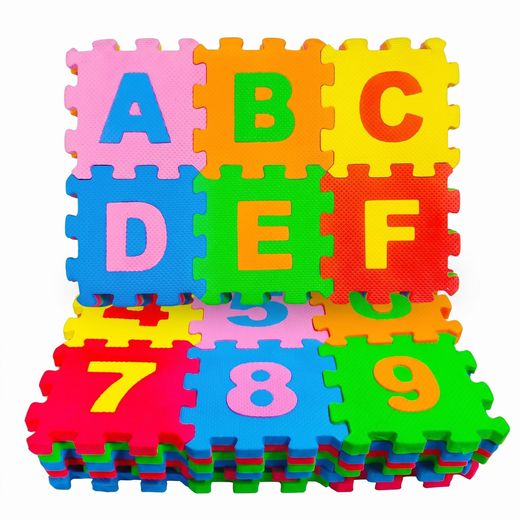 Generic Alphabet and Number Puzzle Floor Mat, EVA Foam, Multicolour, for Kids Above 2 Years, 36 Pieces