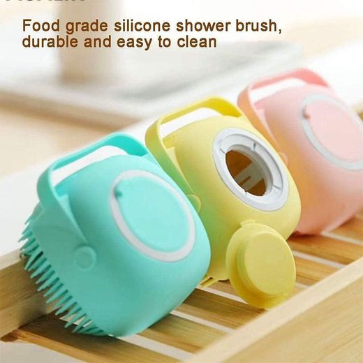 Generic Silicone Massage Bath Brush, Soft Silicone Shower Brush Liquid Soap Dispenser, Body Wash Handheld Bath Scrubber, Hair Shampoo brush Cleaning Exfoliating for women Men Children Pet - image 3