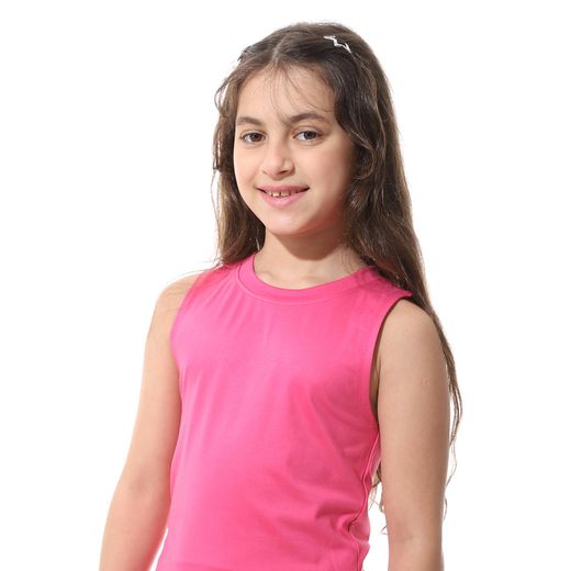 Andora Two Pieces Pijama Set Cut Sleeves and Short - Pink. - image 3
