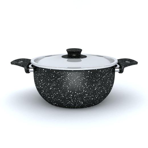 Lazord Granite Cookware Set Pot Size 18 - 20 - 22 - 26, Grill Size 27 Cm 9 Piece Black - image 2