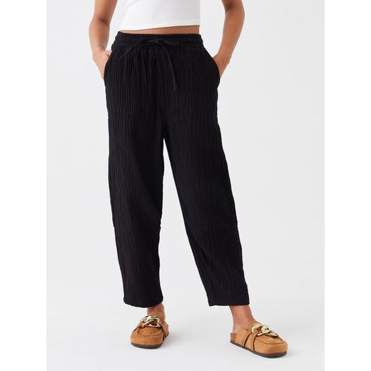 LC Waikiki Elastic Waist Straight Muslin Women's Trousers - image 4