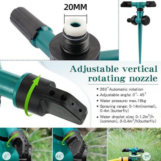 Generic Sprinkler Water 360 Degree Rotating Automatic, 3 Arms - image 3