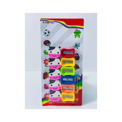 sharpener and eraser shapes card, 6 sharpeners and 5 erasers