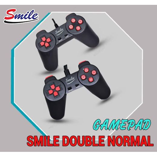 Black Dual Gamepad Smile Gamepad for PCs and Laptops