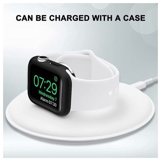 Generic Tempered Glass Screen Protector Case Compatible With Apple Watch Series 6 38/40mm Full Coverage Hard PC Black - image 3