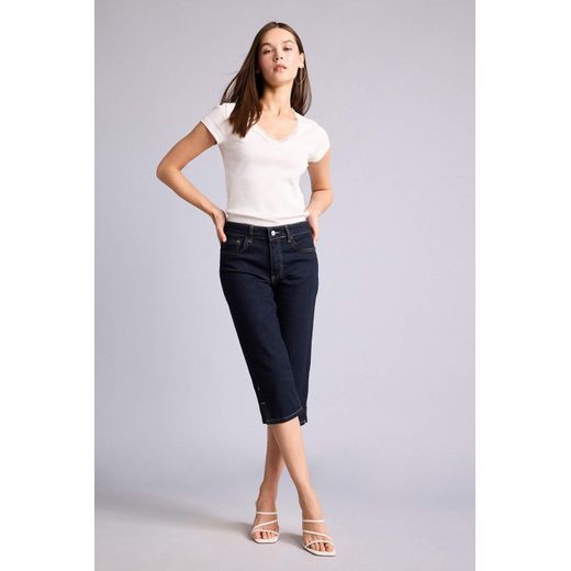 Defacto Blue Black Denim Capri - image 2