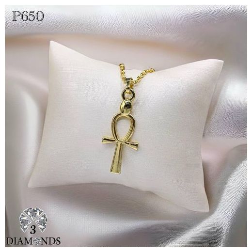3Diamonds Elegant Egyptian Ankh Gold Necklace – Stylish, Durable Symbolic Pendant