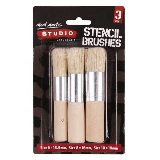 Generic Round Bristle Paint Brushes Set 3 Sizes Art Supplies Short Handle