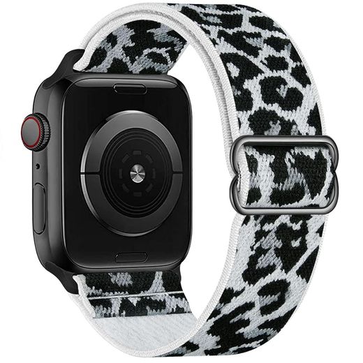 Generic سوار ساعة ذكية، متوافق مع Apple، من نايلون، تصميم جيد التهوية، تصميم نحيف وخفيف - أسود
