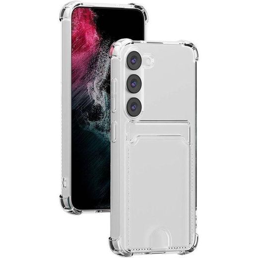 غطاء هاتف S25 Plus مع حامل بطاقات، يتسع حتى لبطاقتين، مضاد للاصفرار، حماية بدرجة عسكرية، غطاء شفاف مقاوم للصدمات لهاتف سامسونج جالاكسي S25 Plus، شفاف