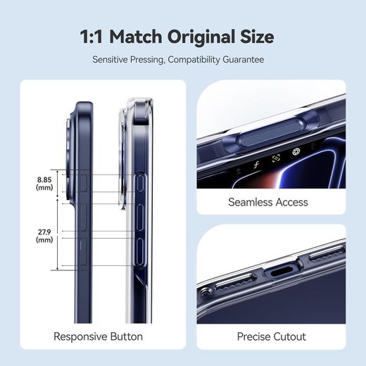 Generic TENTECH transparent case compatible with iPhone 17 Pro, a clear case that provides full protection for your phone. Made of heat-resistant, anti-yellowing polyurethane – transparent. - image 2